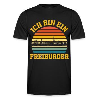 Freiburg | Ich bin ein Freiburger - Männer Funktions-T-Shirt - Schwarz - Vorne - AI Model Male 178 dark (178cm)