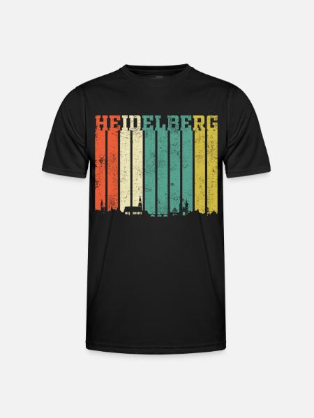 Heidelberg | Heidelberg Skyline - Männer Funktions-T-Shirt - Schwarz