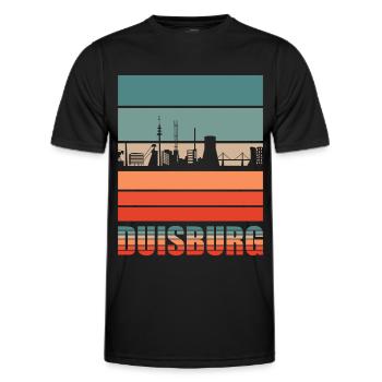 Duisburg Stadt Ruhrgebiet Skyline - Männer Funktions-T-Shirt - Schwarz - Vorne - AI Model Male 178 dark (178cm)