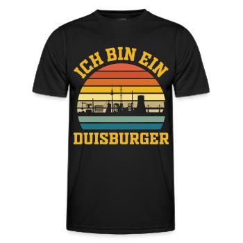 Retro Duisburg - Männer Funktions-T-Shirt - Schwarz - Vorne - AI Model Male 178 dark (178cm)