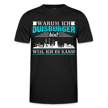 Warum ich Duisburger bin? Weil ich es kann! - Männer Funktions-T-Shirt - Schwarz - Vorne - AI Model Male 178 dark (178cm)