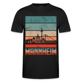 Mannheim - Männer Funktions-T-Shirt - Schwarz - Vorne - AI Model Male 178 dark (178cm)