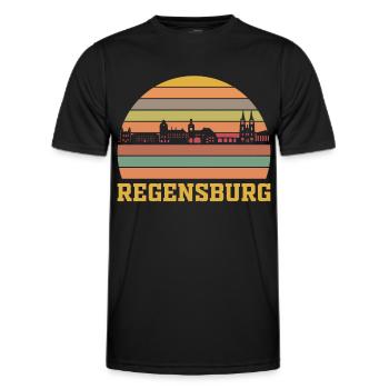 Regensburg - Männer Funktions-T-Shirt - Schwarz - Vorne - AI Model Male 178 dark (178cm)