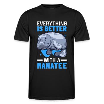 Alles ist besser mit Seekühen Manati Seekuh - Männer Funktions-T-Shirt - Schwarz - Vorne - AI Model Male 178 dark (178cm)