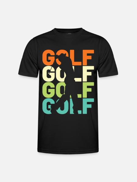 Golf Golfer Retro - Männer Funktions-T-Shirt - Schwarz