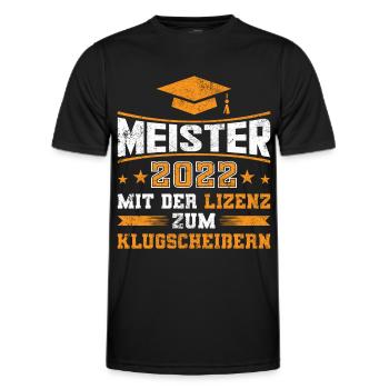 Meister 2022 mit der Lizenz zum klugscheißern - Männer Funktions-T-Shirt - Schwarz - Vorne - AI Model Male 178 dark (178cm)