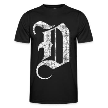 Tshirt alphabet initiale D - T-shirt sport Homme - noir - Devant - AI Model Male 178 dark (178cm)
