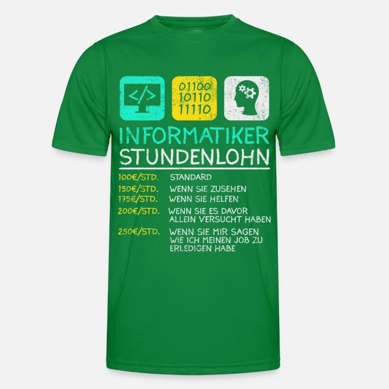 Informatiker Stundenlohn Männer Funktions-T-Shirt