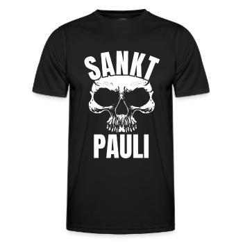 St Pauli. Éventail St pauli Éventail Paulianer Hamburger - T-shirt sport Homme - noir - Devant - AI Model Male 178 dark (178cm)
