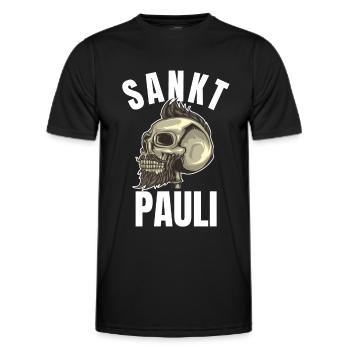 St Pauli. Éventail St pauli Éventail Paulianer Hamburger - T-shirt sport Homme - noir - Devant - AI Model Male 178 dark (178cm)