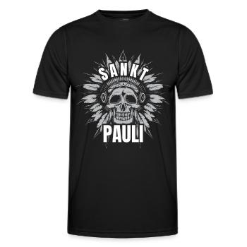 St Pauli. Éventail St pauli Éventail Paulianer Hamburger - T-shirt sport Homme - noir - Devant - AI Model Male 178 dark (178cm)