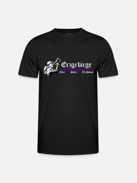 Erzgebirge Ehre Stolz Tradition - Männer Funktions-T-Shirt - Schwarz