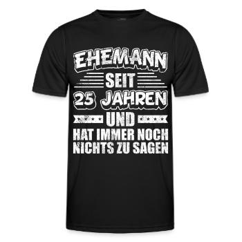 Silberhochzeit Hochzeitstag Ehemann Partnerlook - Männer Funktions-T-Shirt - Schwarz - Vorne - AI Model Male 178 dark (178cm)