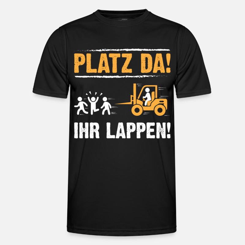 Staplerfahrer Lagerist Spruch - Männer Funktions-T-Shirt - Schwarz