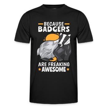 Honey badgers are fantastic marten badgers - Men's Functional T-Shirt - black - Front - AI Model Male 178 dark (178cm)