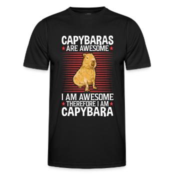 Capybara are fantastic South America capybara - Men's Functional T-Shirt - black - Front - AI Model Male 178 dark (178cm)