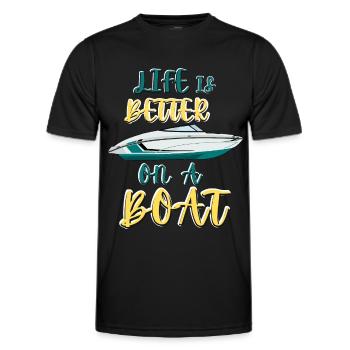 Boot Regatta . Motorboot Motoryacht . Yacht Segeln - Männer Funktions-T-Shirt - Schwarz - Vorne - AI Model Male 178 dark (178cm)