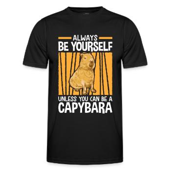 Be a Capybara South America capybara capybara - Men's Functional T-Shirt - black - Front - AI Model Male 178 dark (178cm)