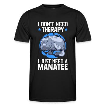 Seekühe sind meine Therapie Meeressäuger Seekuh - Männer Funktions-T-Shirt - Schwarz - Vorne - AI Model Male 178 dark (178cm)