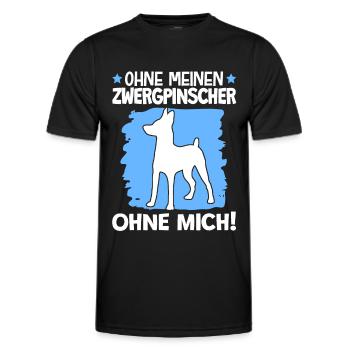 Ohne Zwergpinscher ohne mich Pinscher - Männer Funktions-T-Shirt - Schwarz - Vorne - AI Model Male 178 dark (178cm)