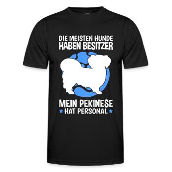 Mein Pekinese hat Personal Peking-Palasthund - Männer Funktions-T-Shirt - Schwarz - Vorne - AI Model Male 178 dark (178cm)