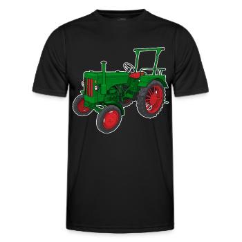 Steyr Traktor Steyr Austria /Farmer / Dorfkind - Men's Functional T-Shirt - black - Front - AI Model Male 178 dark (178cm)