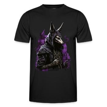 Anubis Totengott Futuristisch Geschenk - Männer Funktions-T-Shirt - Schwarz - Vorne - AI Model Male 178 dark (178cm)