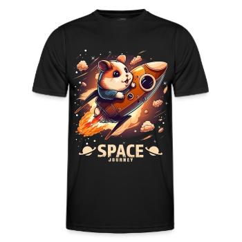 Space Hamster Hamsterliebhaber Weltall Design - Männer Funktions-T-Shirt - Schwarz - Vorne - AI Model Male 178 dark (178cm)