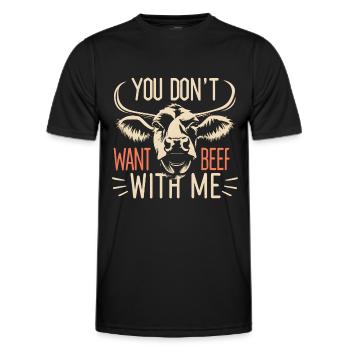 Tu ne veux pas de bœuf avec moi - T-shirt sport Homme - noir - Devant - AI Model Male 178 dark (178cm)