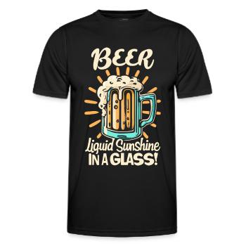 Beer Liquid Sunshine in a Glass Beer Saying - Men's Functional T-Shirt - black - Front - AI Model Male 178 dark (178cm)