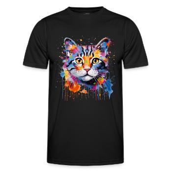 Niedliche Katze - Männer Funktions-T-Shirt - Schwarz - Vorne - AI Model Male 178 dark (178cm)