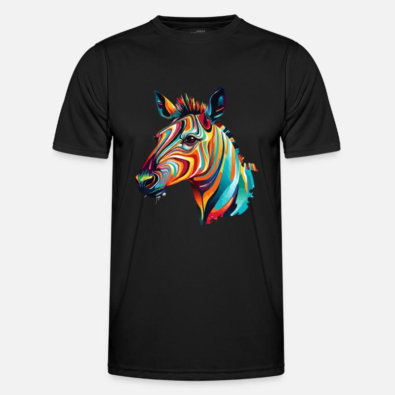 Buntes Okapi Farbkleckse Farbspritzer - Männer Funktions-T-Shirt - Schwarz