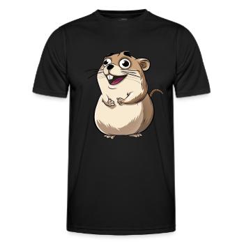 Cute Excited Cartoon Meerkat - Men's Functional T-Shirt - black - Front - AI Model Male 178 dark (178cm)