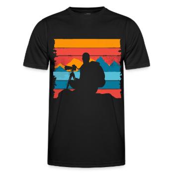 Photography Nature Photography SLR Camera - Men's Functional T-Shirt - black - Front - AI Model Male 178 dark (178cm)
