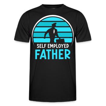 Self-employed father Freelancer Self-employed - Men's Functional T-Shirt - black - Front - AI Model Male 178 dark (178cm)