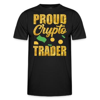 Proud Crypto Trader Trade Crypto Trading - Men's Functional T-Shirt - black - Front - AI Model Male 178 dark (178cm)