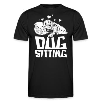 Dog Sitting Dog Dog Sitter Dog Sitting - Men's Functional T-Shirt - black - Front - AI Model Male 178 dark (178cm)
