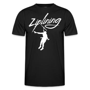 Ziplining Sprüche Seilrutsche Sport Zipline - Männer Funktions-T-Shirt - Schwarz - Vorne - AI Model Male 178 dark (178cm)