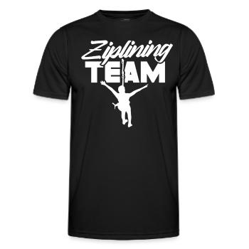 Ziplining Team Sprüche Sport Zipline Seilrutsche - Männer Funktions-T-Shirt - Schwarz - Vorne - AI Model Male 178 dark (178cm)