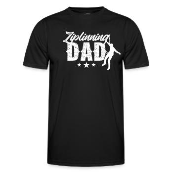 Ziplining Papa Sport Zipline Sprüche Seilrutsche - Männer Funktions-T-Shirt - Schwarz - Vorne - AI Model Male 178 dark (178cm)