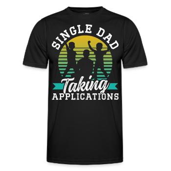 Single father accepts applications - Men's Functional T-Shirt - black - Front - AI Model Male 178 dark (178cm)