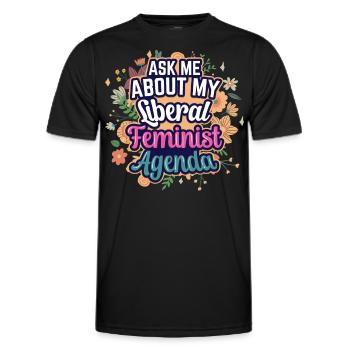 Agenda féministe libéral Féminisme Féministe - T-shirt sport Homme - noir - Devant - AI Model Male 178 dark (178cm)