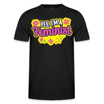 Oui je suis féministe féministe - T-shirt sport Homme - noir - Devant - AI Model Male 178 dark (178cm)