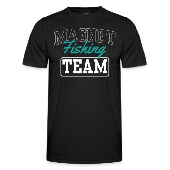 Magnet Fishing Team Magnetic Fishing Magnetic Fisherman - Men's Functional T-Shirt - black - Front - AI Model Male 178 dark (178cm)