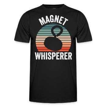 Magnet Whisperer Magnetic Fisher Magnetic Fishing - Men's Functional T-Shirt - black - Front - AI Model Male 178 dark (178cm)