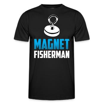 Magnetic Fisherman Magnetic Fishing Magnet - Men's Functional T-Shirt - black - Front - AI Model Male 178 dark (178cm)