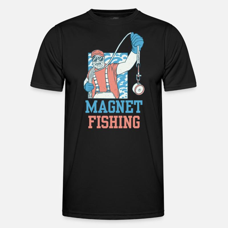 Magnetfischen Magnet Magnetfischer - Männer Funktions-T-Shirt - Schwarz