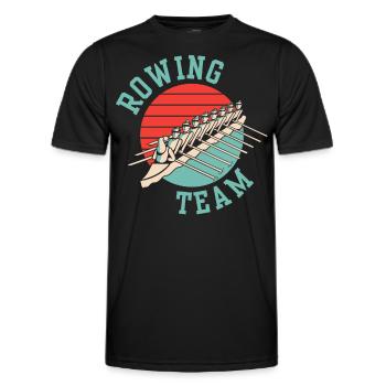 Équipe d’aviron Aviron Aviron Bateau Aviron Aviron - T-shirt sport Homme - noir - Devant - AI Model Male 178 dark (178cm)