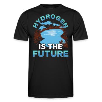 L’hydrogène est l’élément hydrogène du futur - T-shirt sport Homme - noir - Devant - AI Model Male 178 dark (178cm)