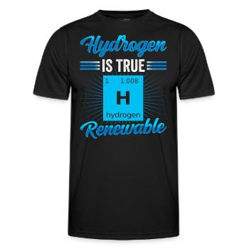 Wasserstoff Ist Die Wahre Erneuerbare Energie - Männer Funktions-T-Shirt - Schwarz - Vorne - AI Model Male 178 dark (178cm)